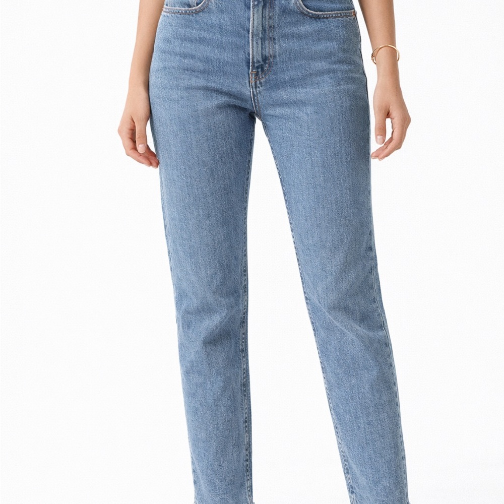 Express Denim Blue Women's Straight Leg Jeans